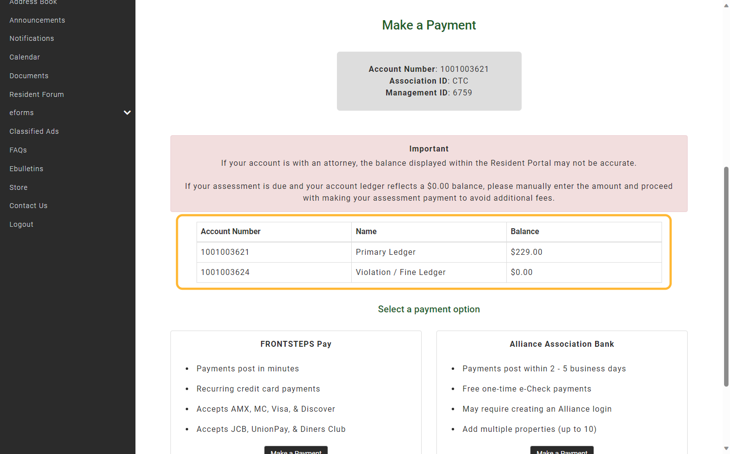 Review and verify your account details and balance