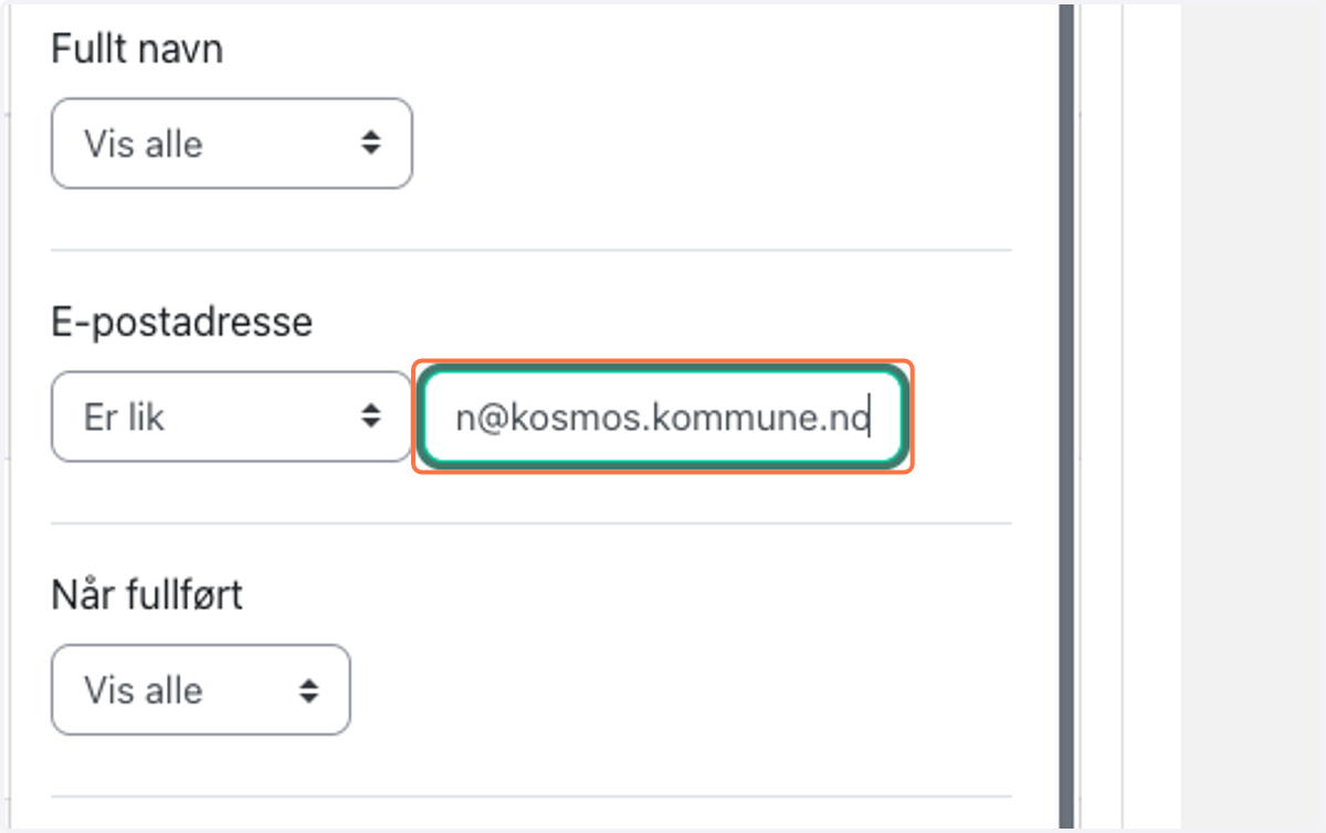 Skriv inn den aktuelle e-postadressen.