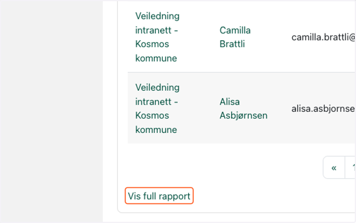 Klikk på Vis full rapport, for å se hele rapporten eller laste den ned.