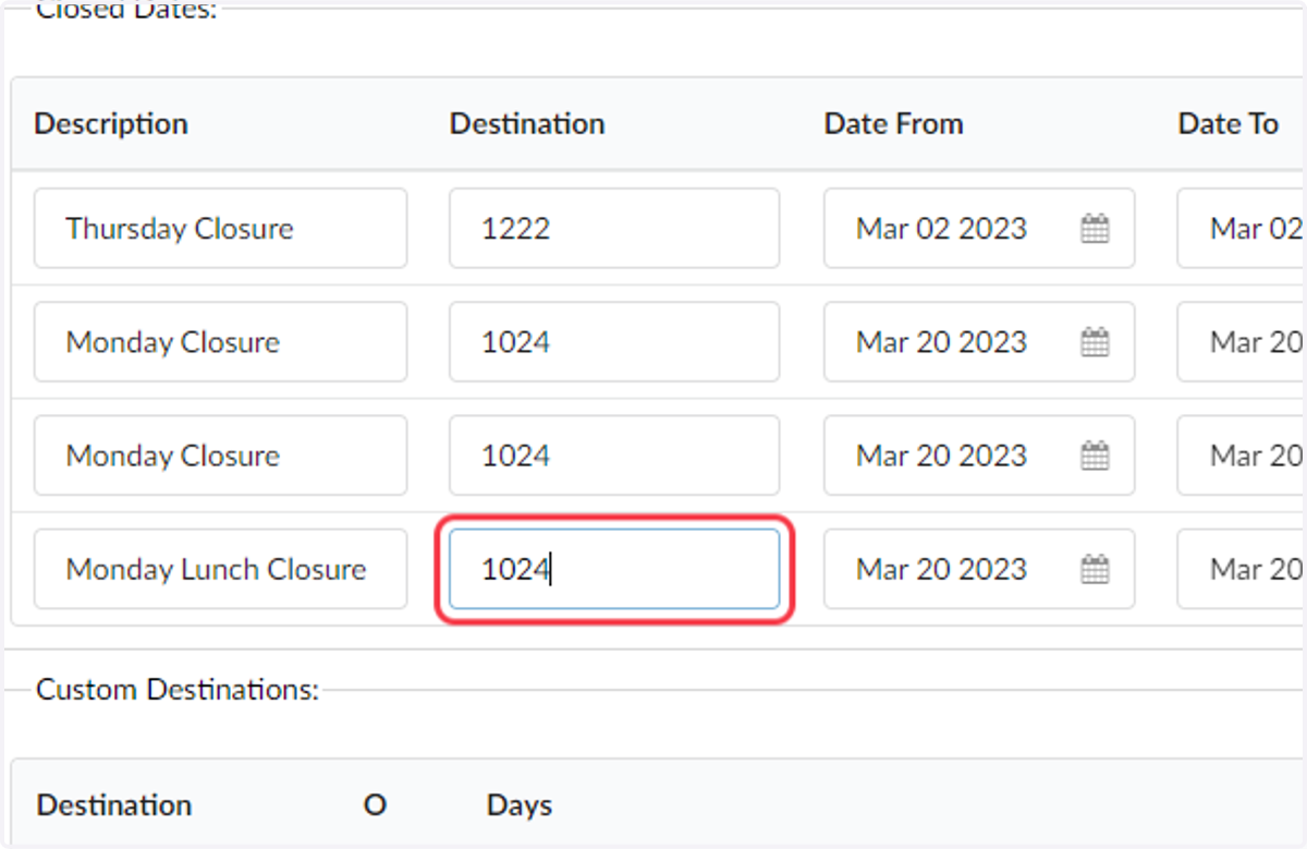 Enter the name of the IVR for closure.