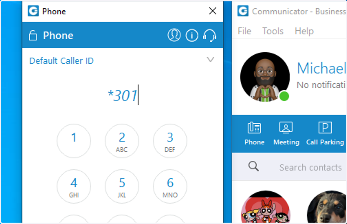 Dial *301 from softphone or desk phone