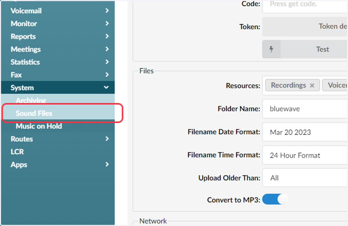 Click on Sound Files