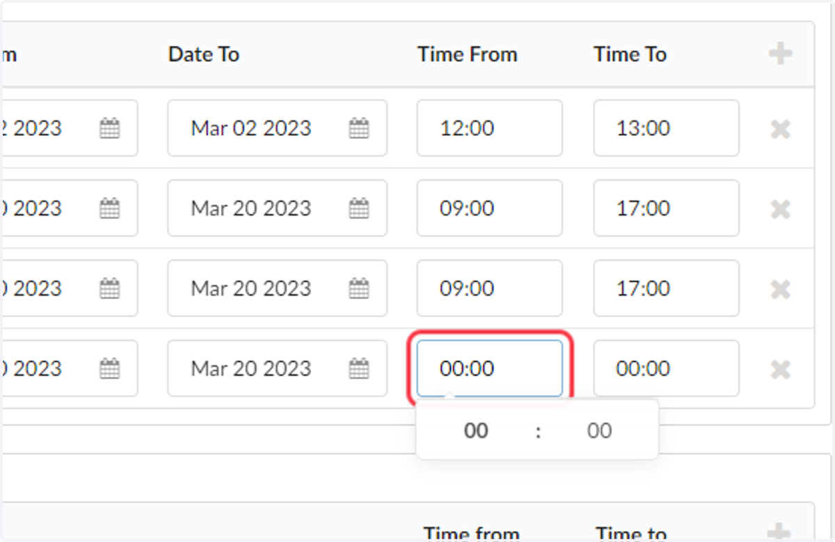 Select the From Time