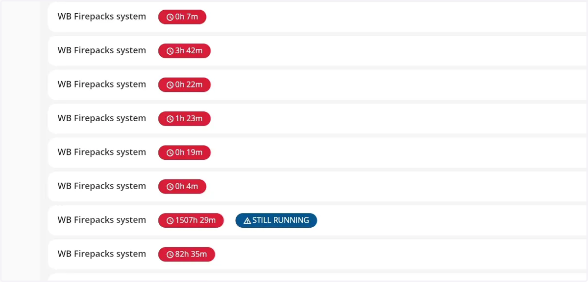 You can narrow down the results by using the system and date range filters