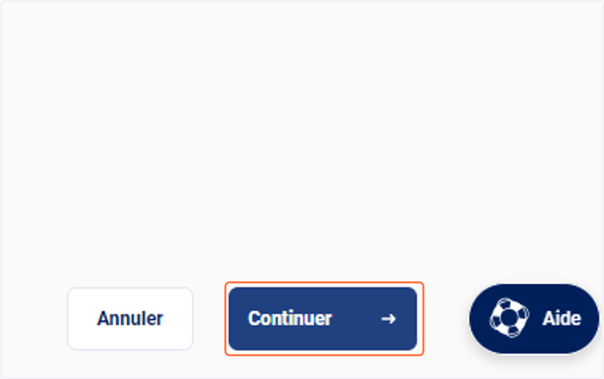 Cliquez sur "Continuer" pour aller à la page de récapitulation