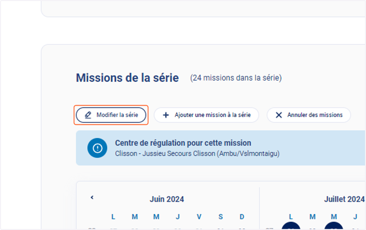 Cliquez sur "Modifier la série" pour modifier le modèle de votre plan de série