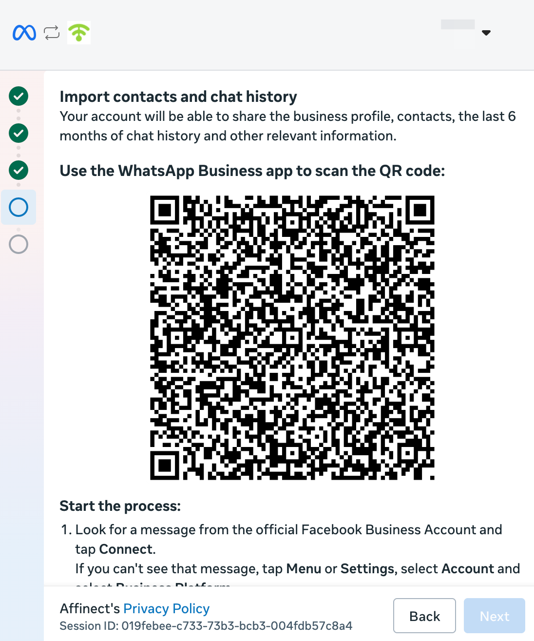 Confirm the Connection Through WhatsApp Business
