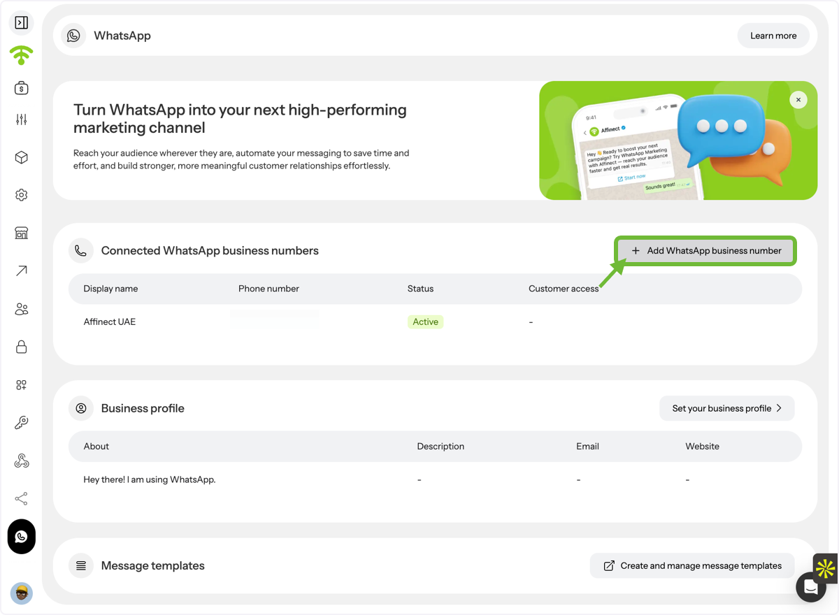 Add a WhatsApp Business Number