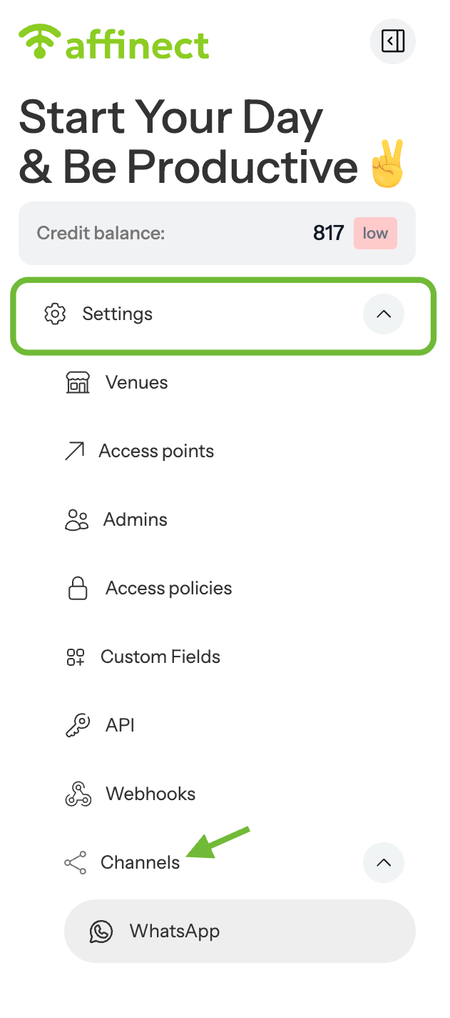 Go to WhatsApp Settings