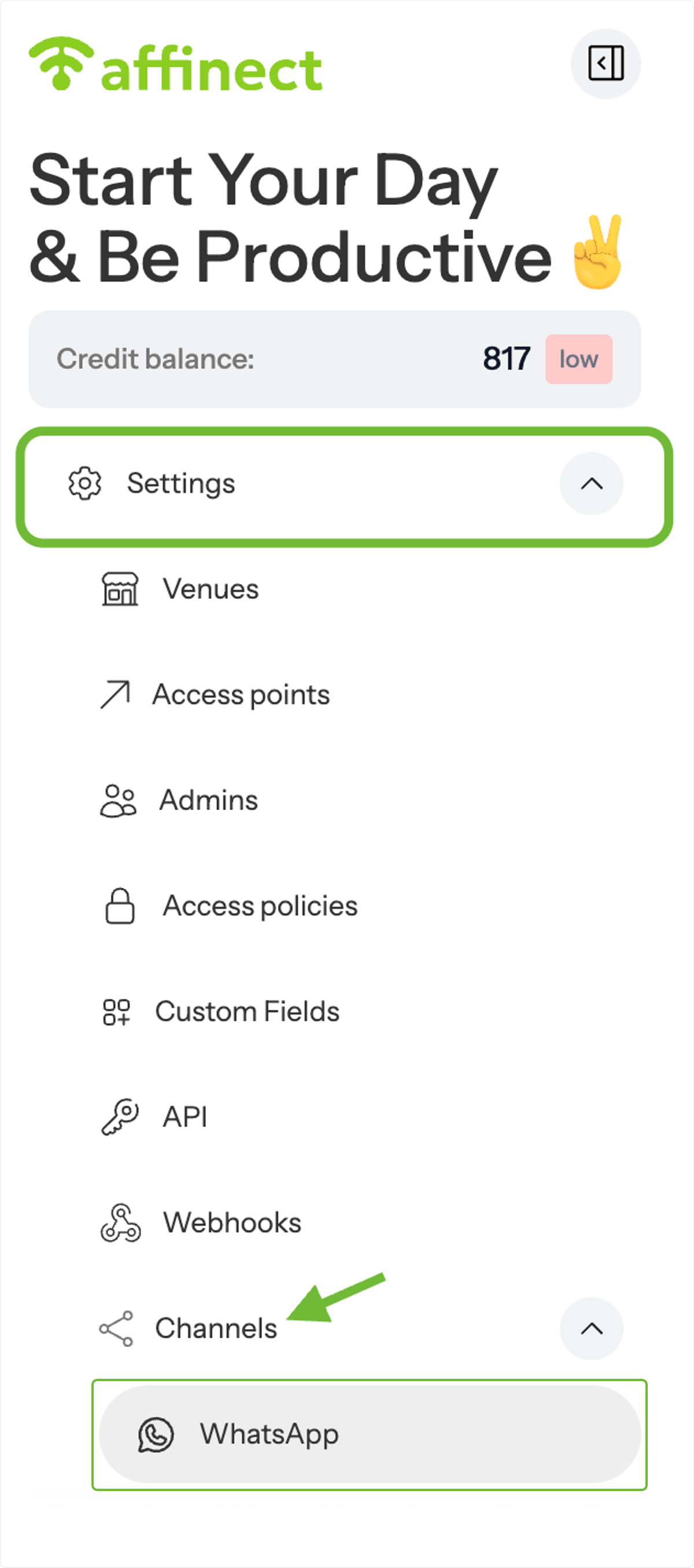 Go to WhatsApp Settings