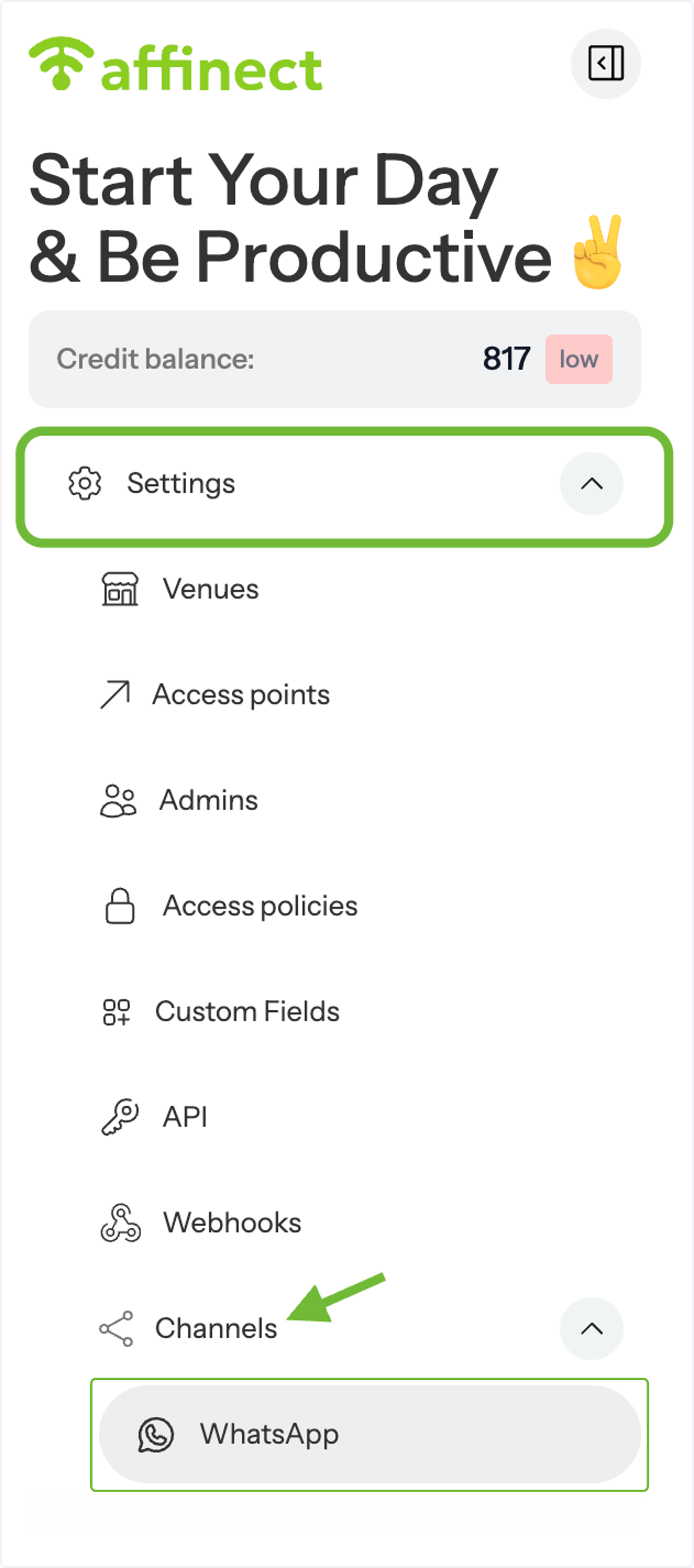 Go to WhatsApp Settings