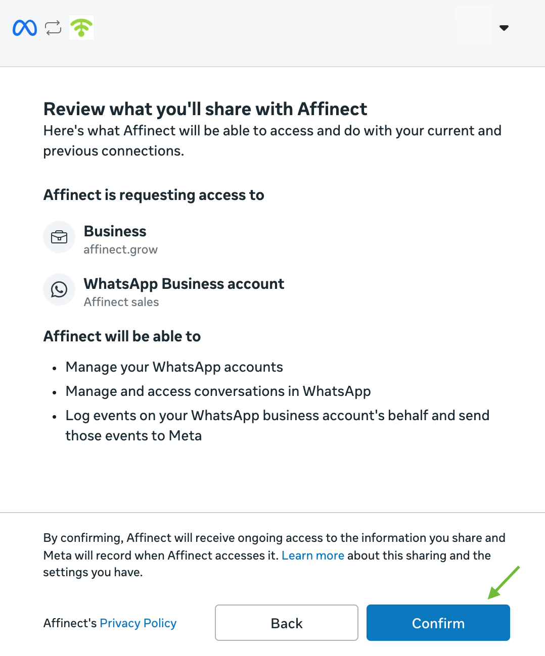 Review and Confirm Permissions