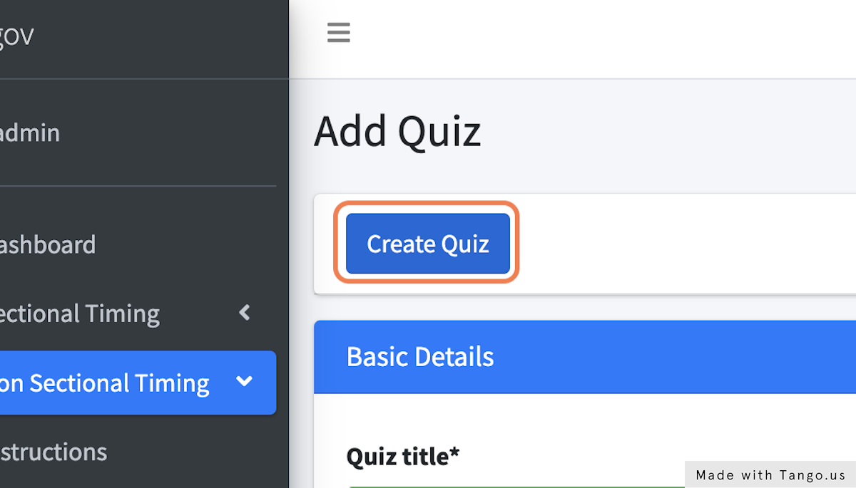 Click on Create Quiz to save the settings.