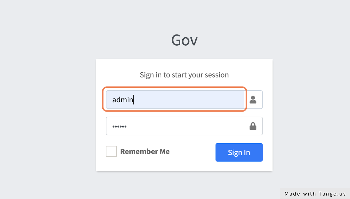 Sign in with your admin credentials 