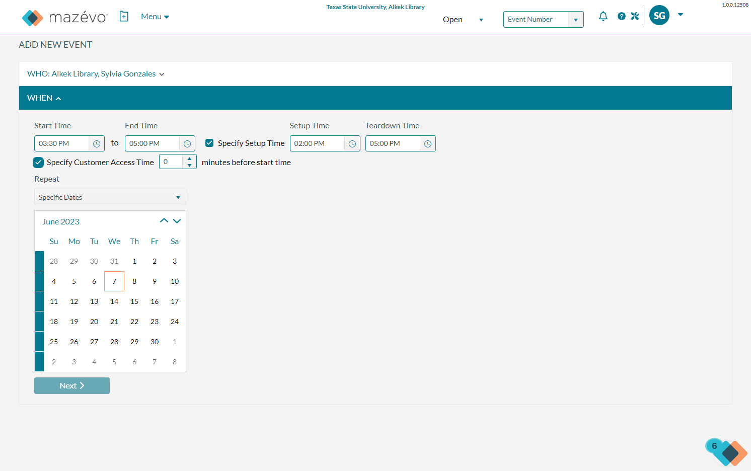 Check Specify Customer Access Time