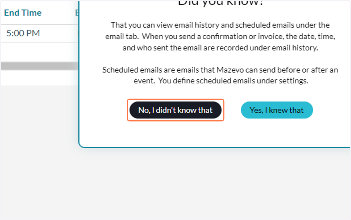 Click on No, I didn't know that