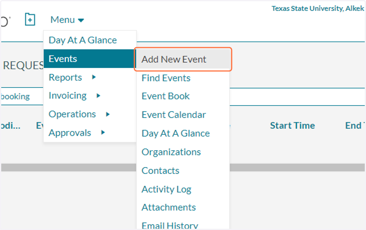 Click on Add New Event