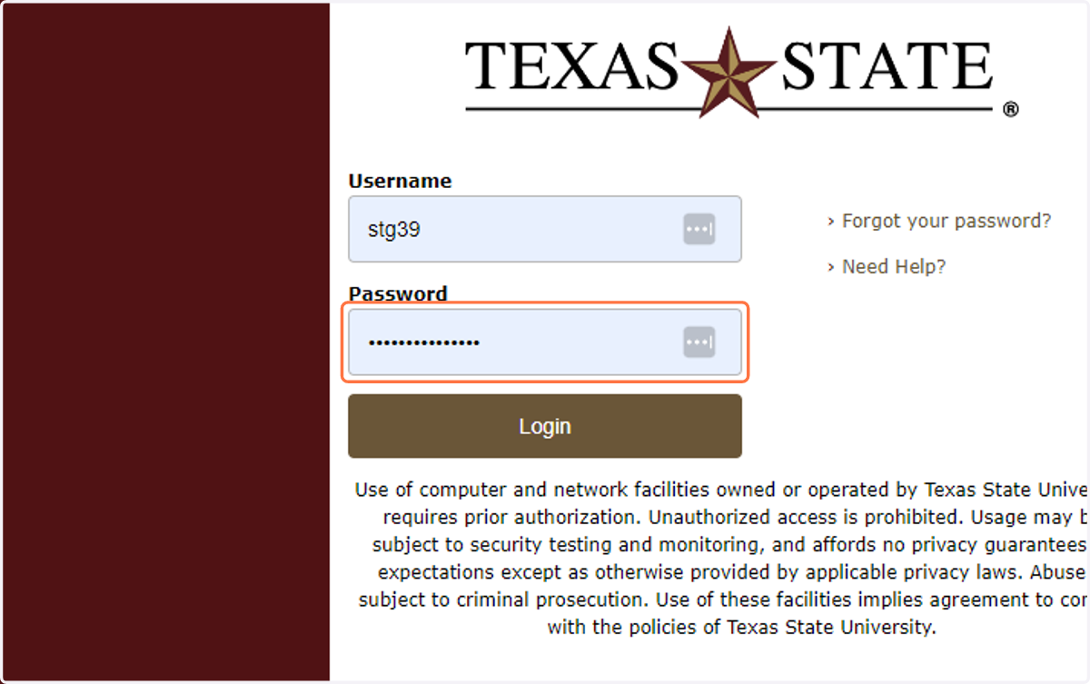 Type password