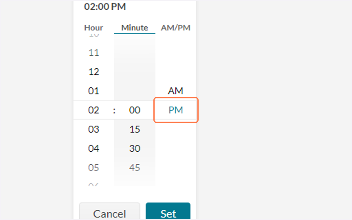 Click on PM