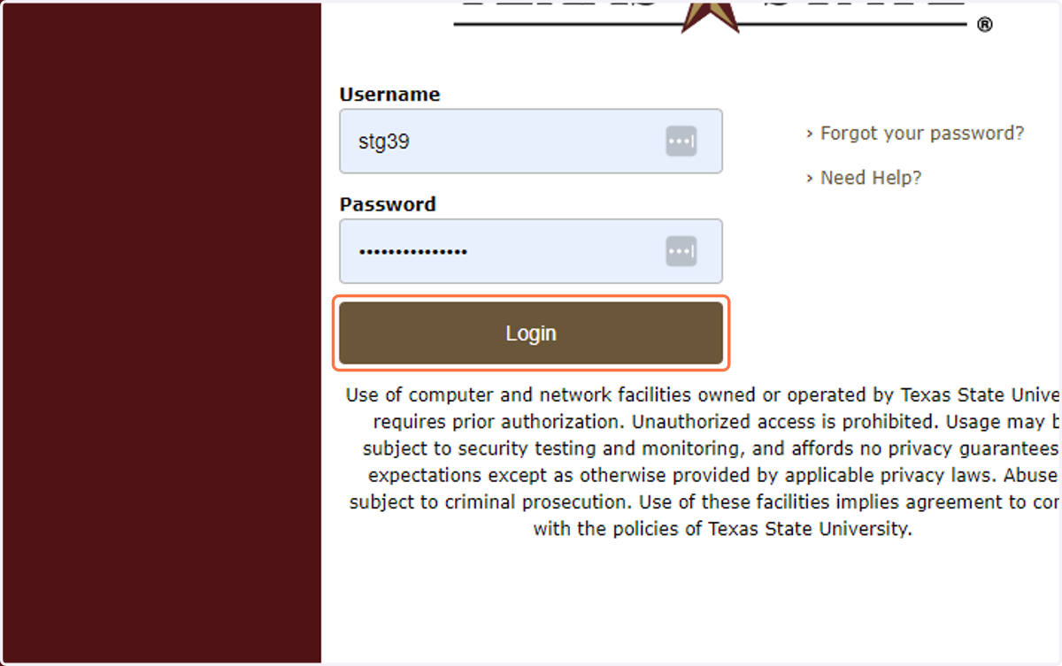 Click on Login