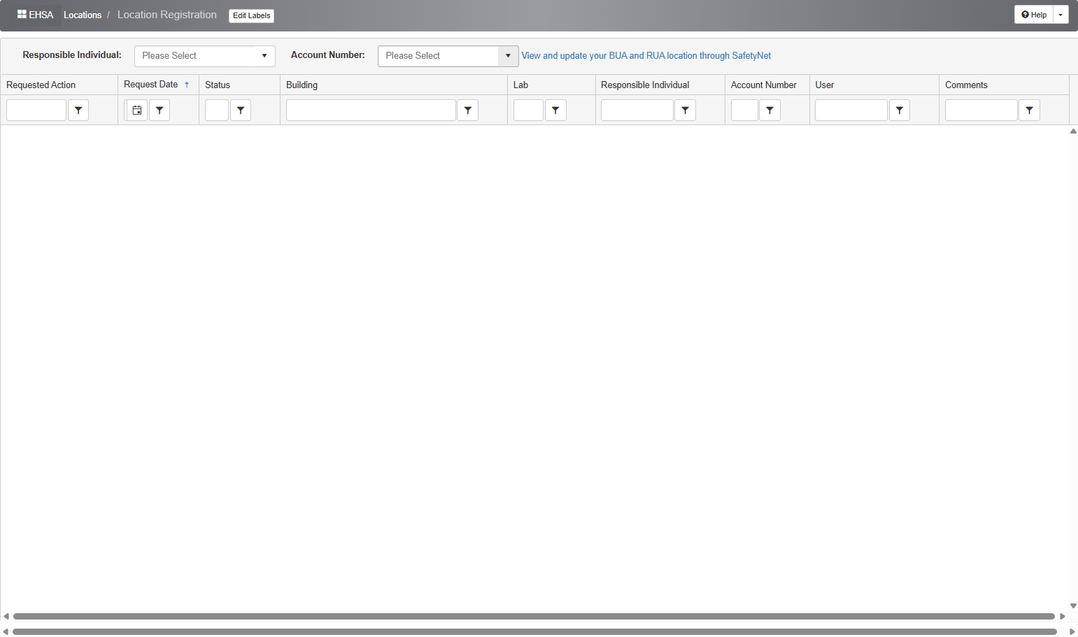Select the account number where you want to add the location.