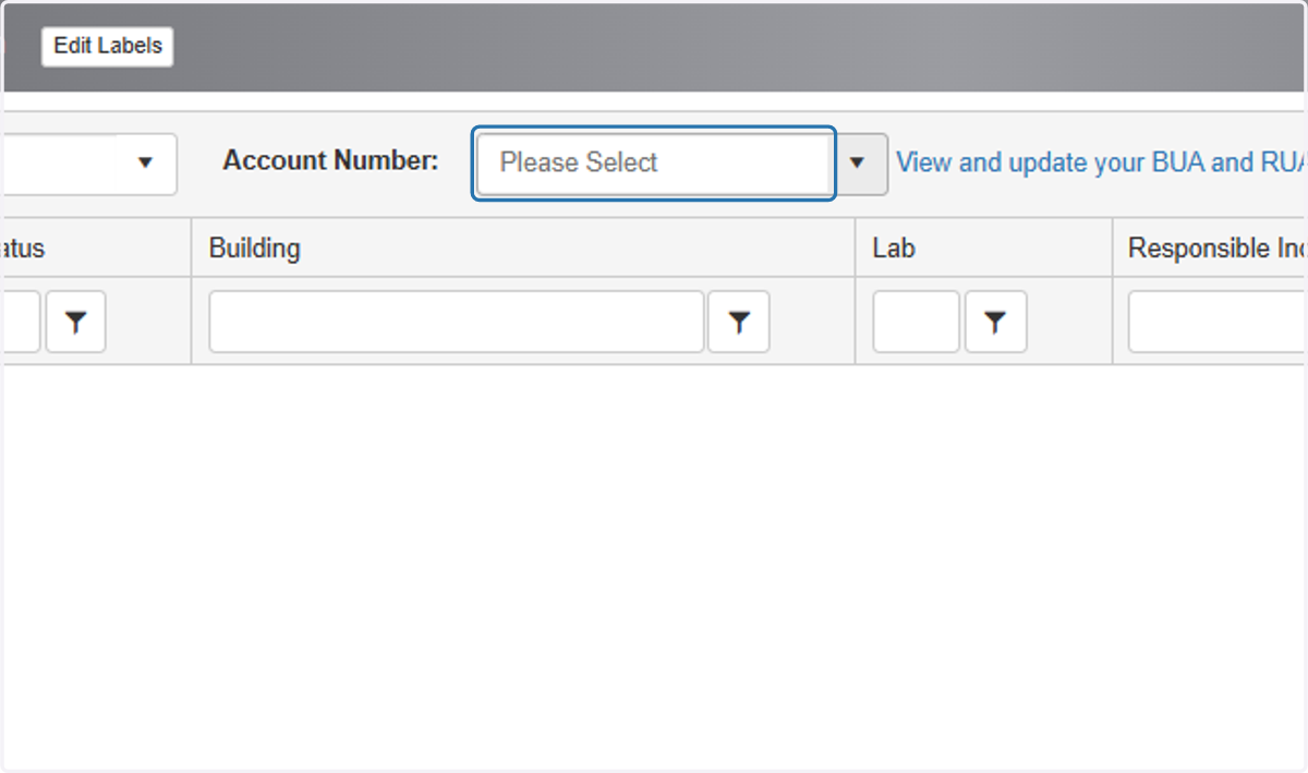 Select the account number where you want to add the location.