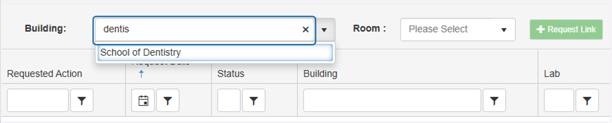 In the "Building" field, you can type the name of the building location you want to add. Alternatively, you can use the down arrow to browse a list of buildings in our database.
