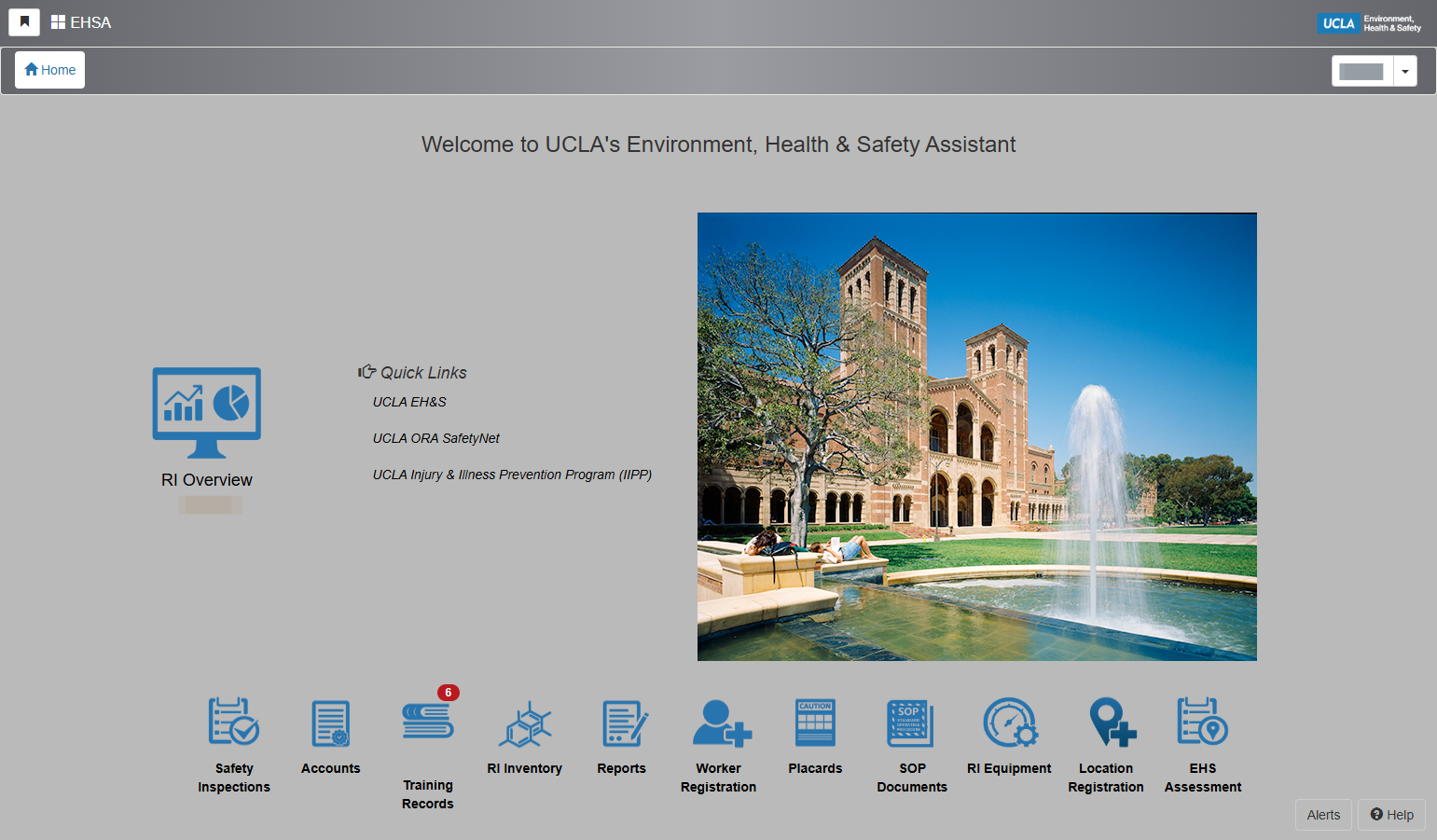 From the home page, click on Location Registration