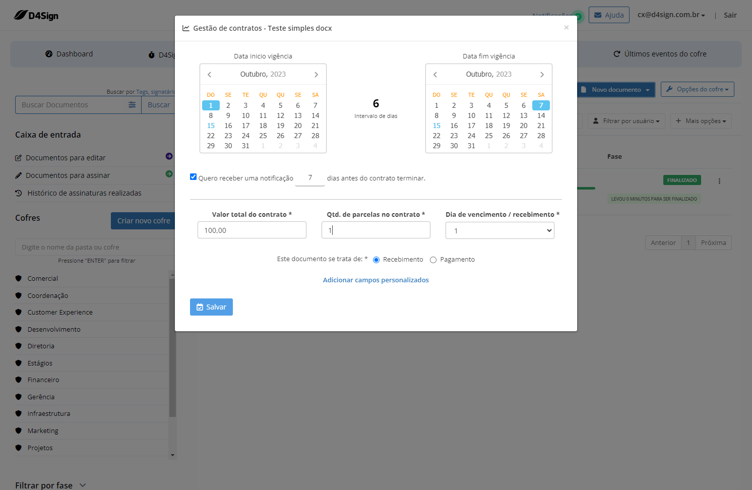 Aplique as Edições no Documento e Clique em Salvar
