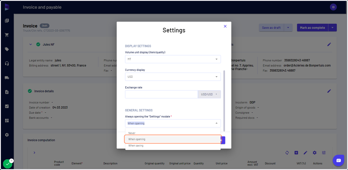Last but not least, you can define when you want this settings page to be displayed, to make sure you never forget it