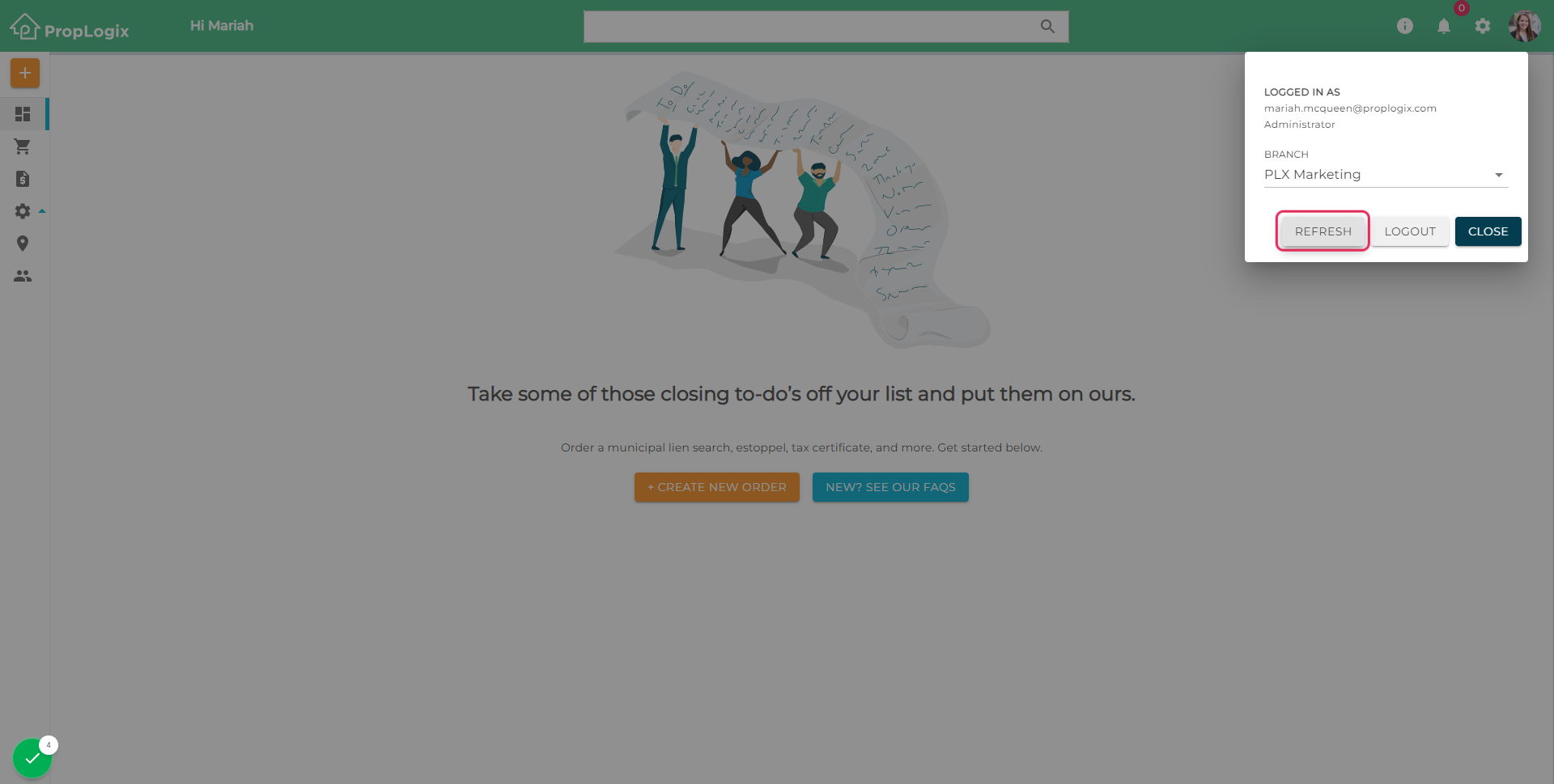 Click on REFRESH