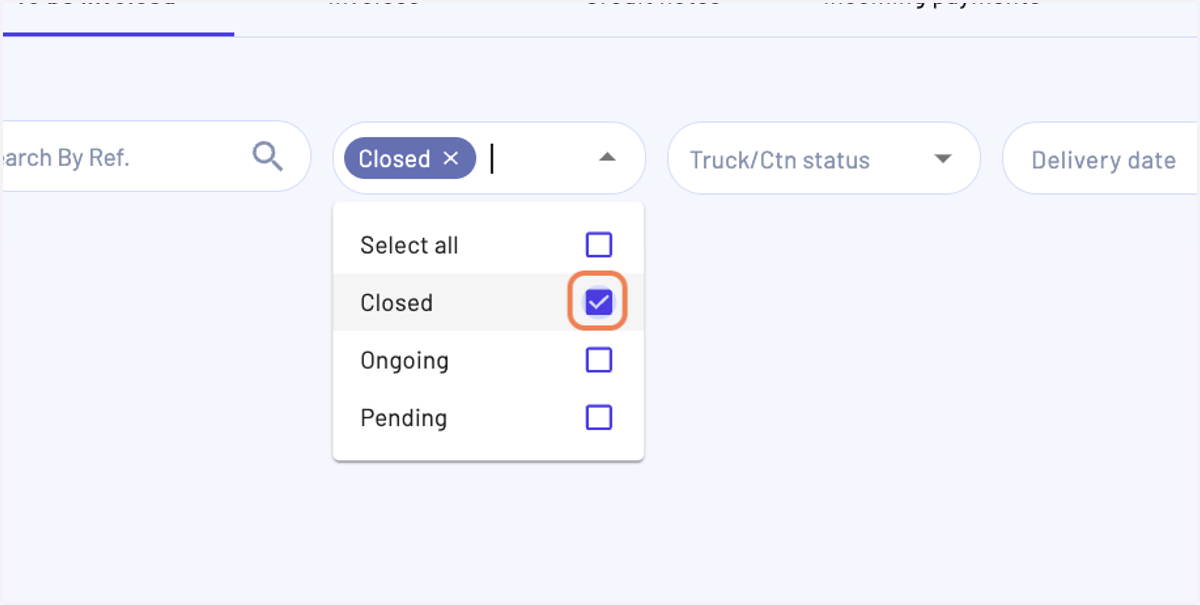 You can easily find them by filtering by status "Closed"