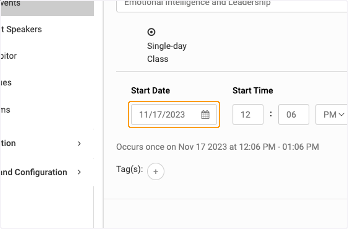 Select the date