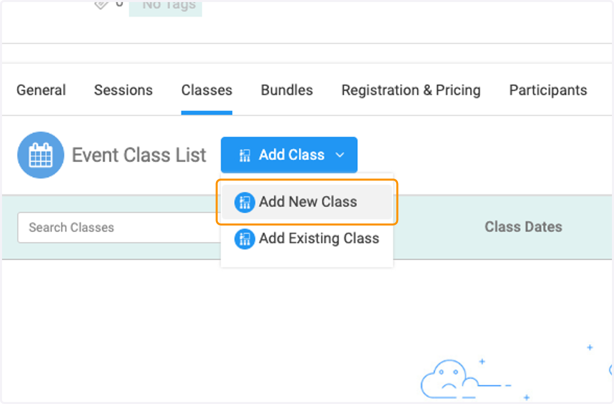 If you would like to add a new class click on Add New Class