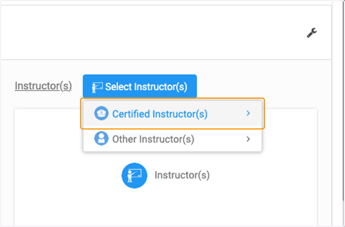 Click on Certified Instructor(s)