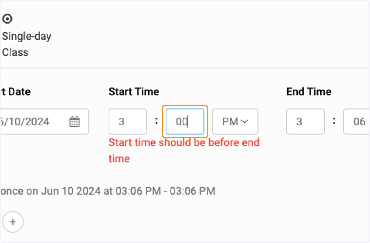 Add the time