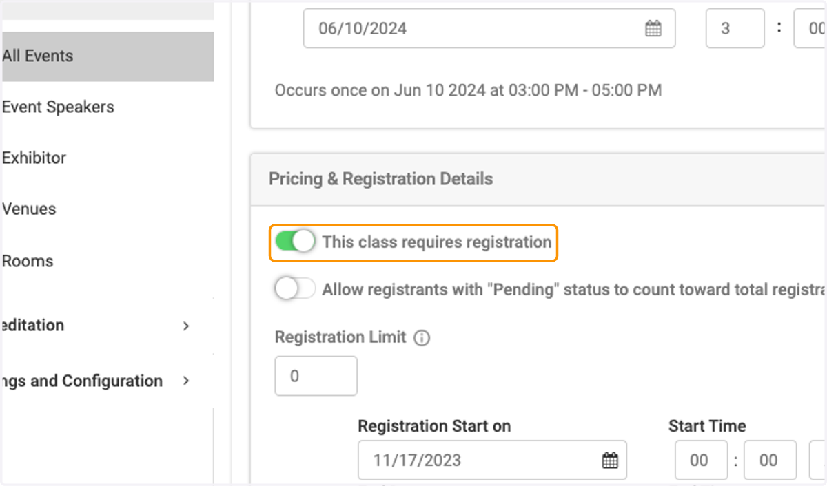 Check This class requires registration