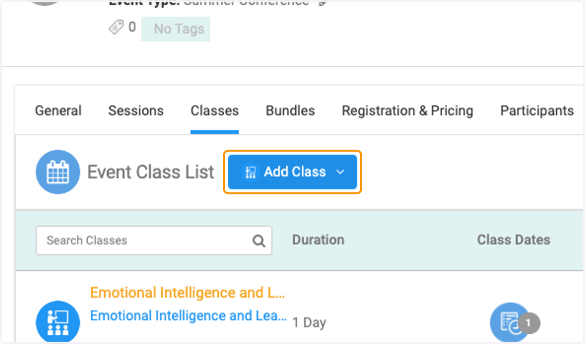 Click on Add Class