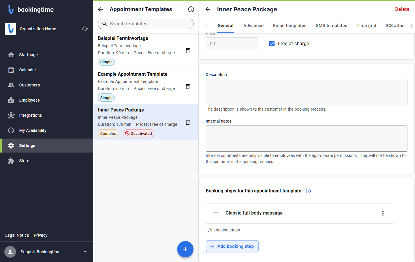 Click on Add booking step