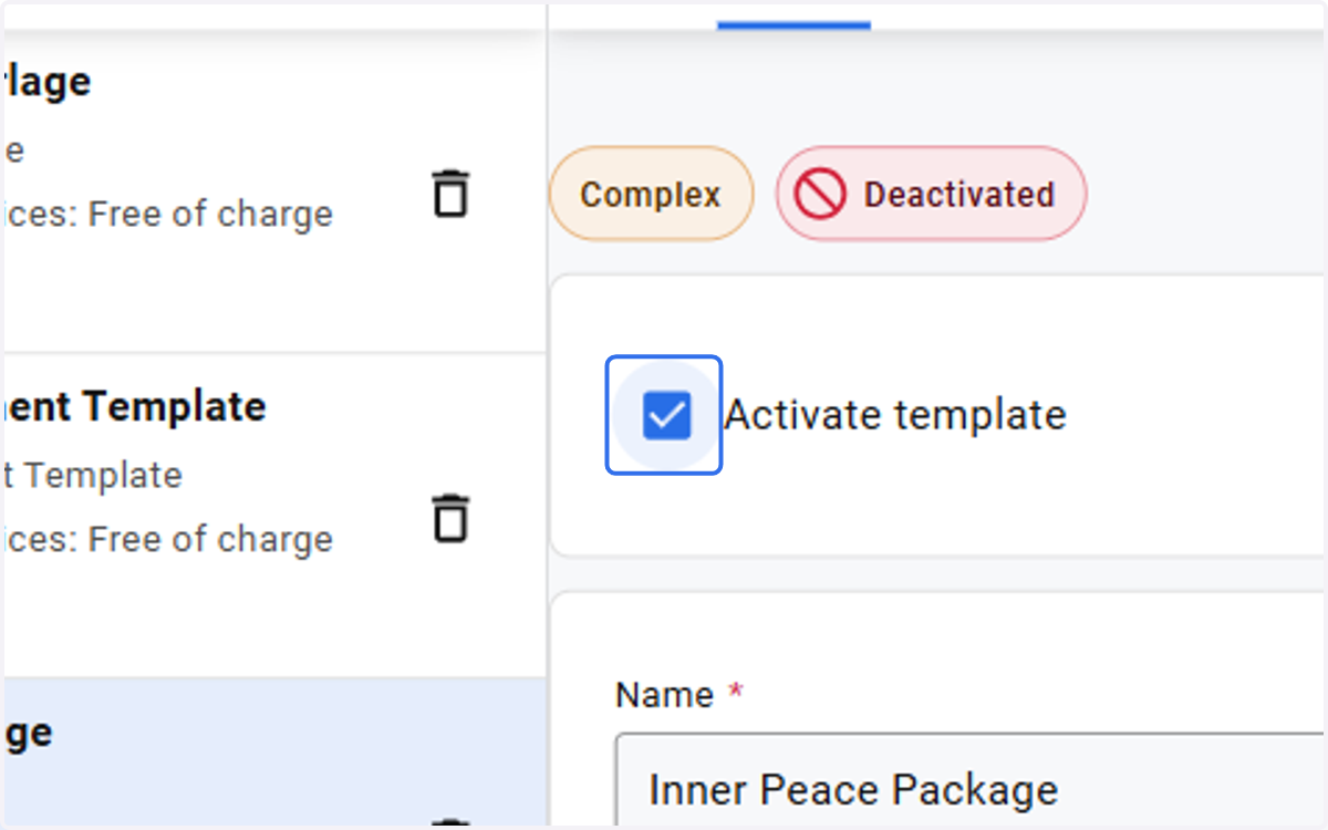 Check Activate template