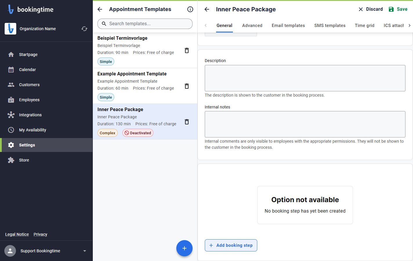 Click on Add booking step