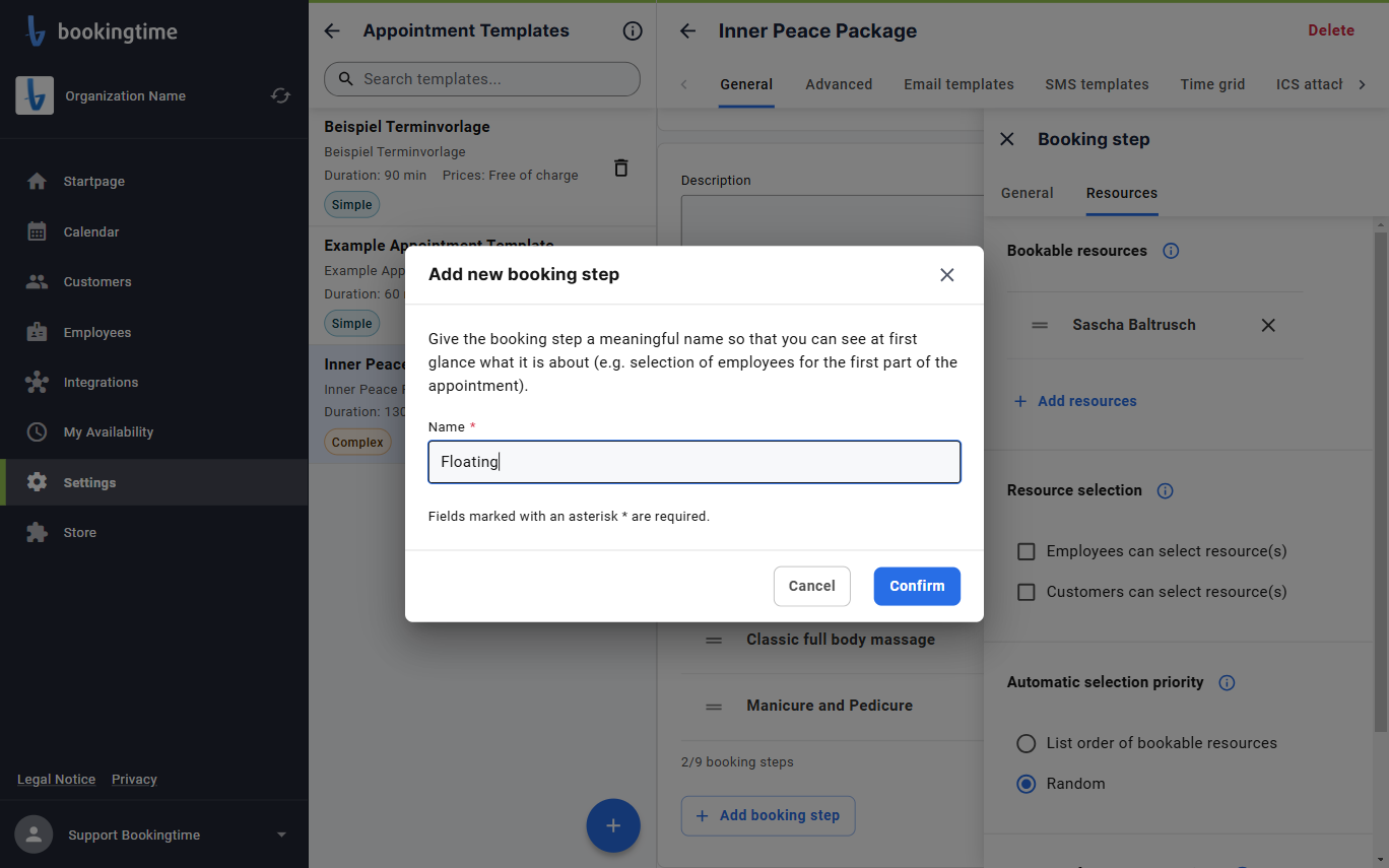 Type "Floating" and click Confirm