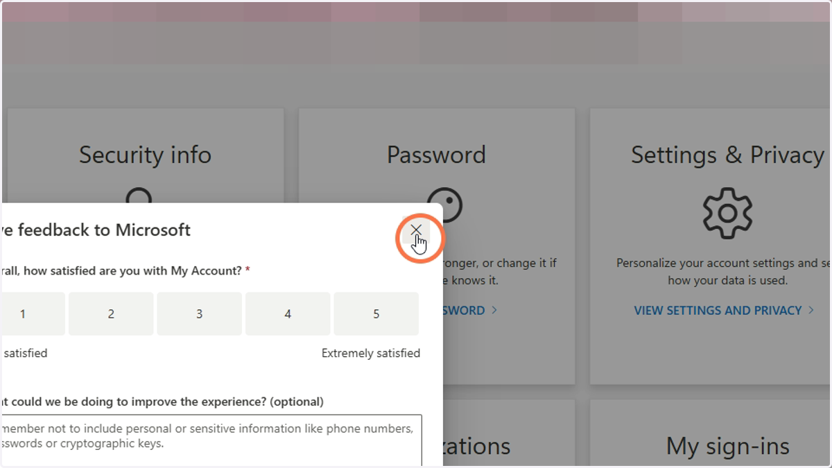Close out of this pop-up by clicking the X shown.