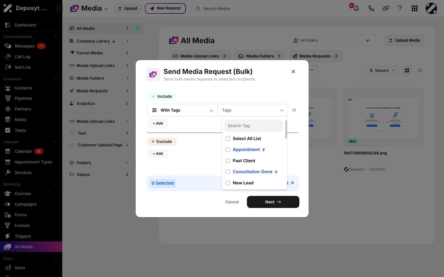 Step 6: Choose the specific pipeline and specify what to include or exclude.