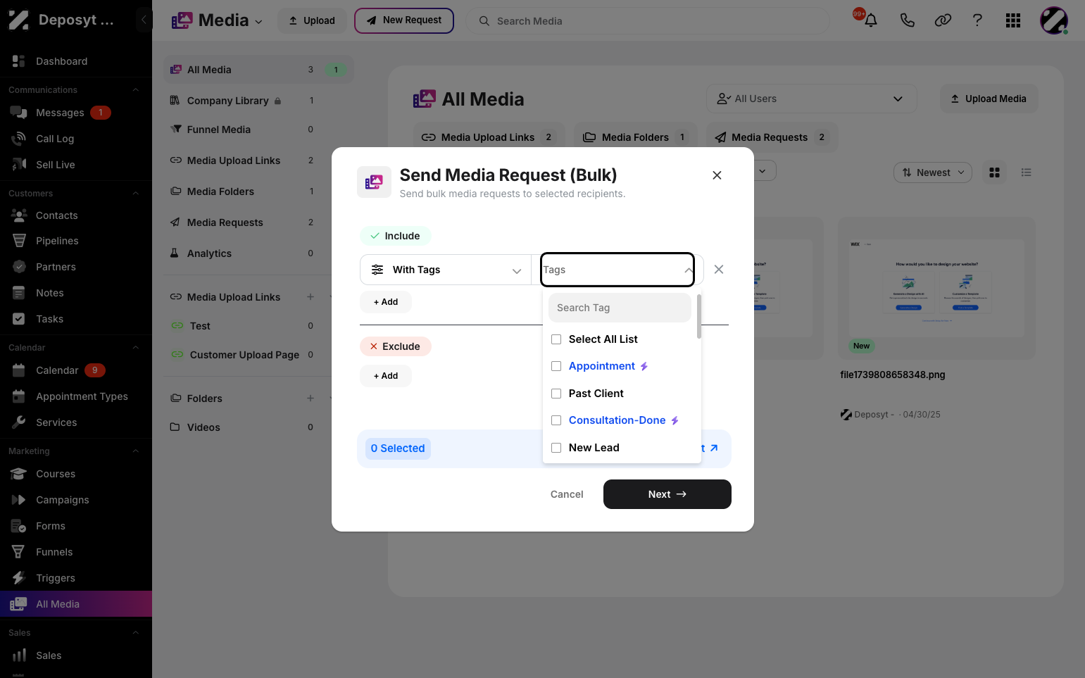 Step 6: Choose the specific pipeline and specify what to include or exclude.