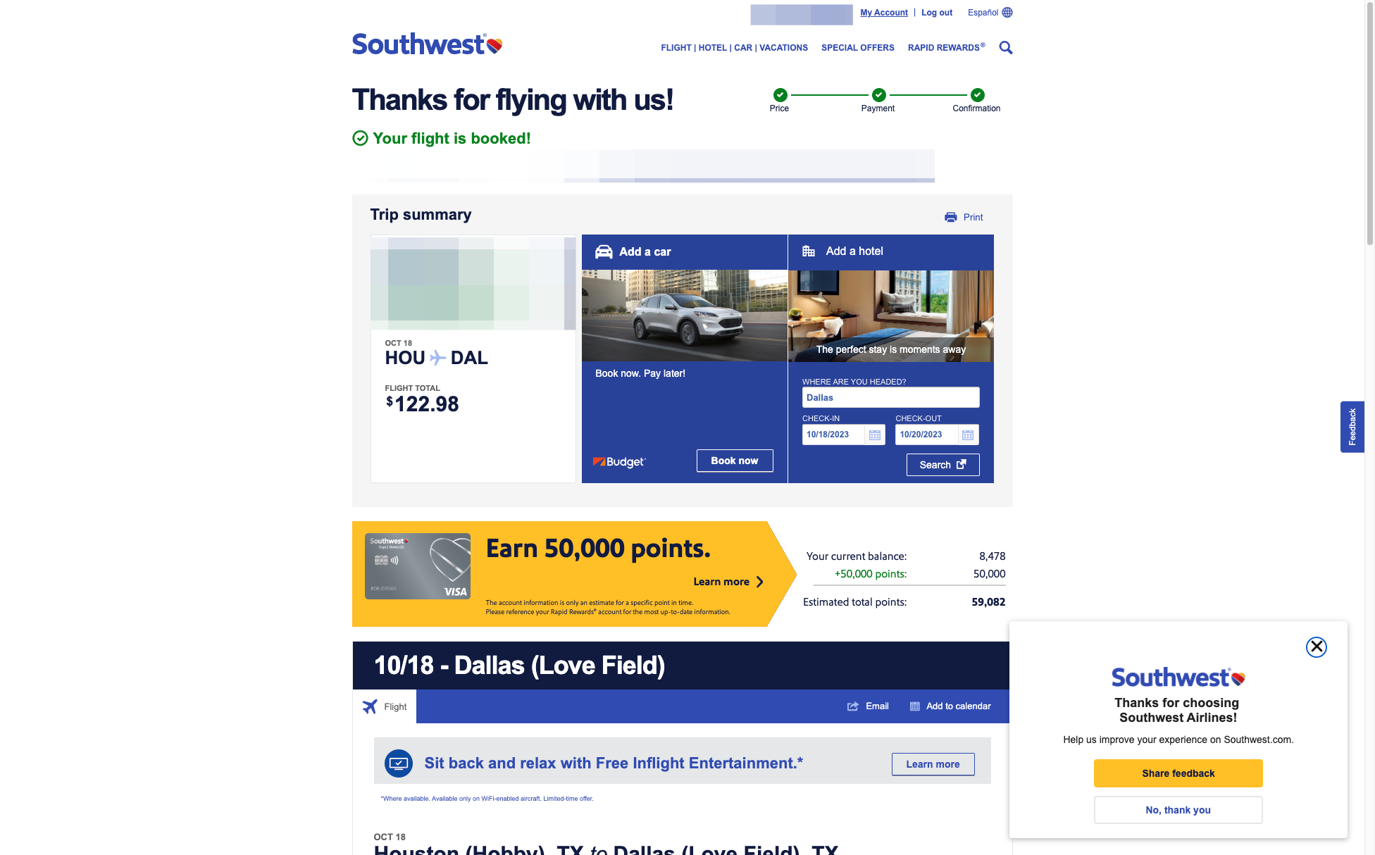 After purchasing your flight, click on My Account
