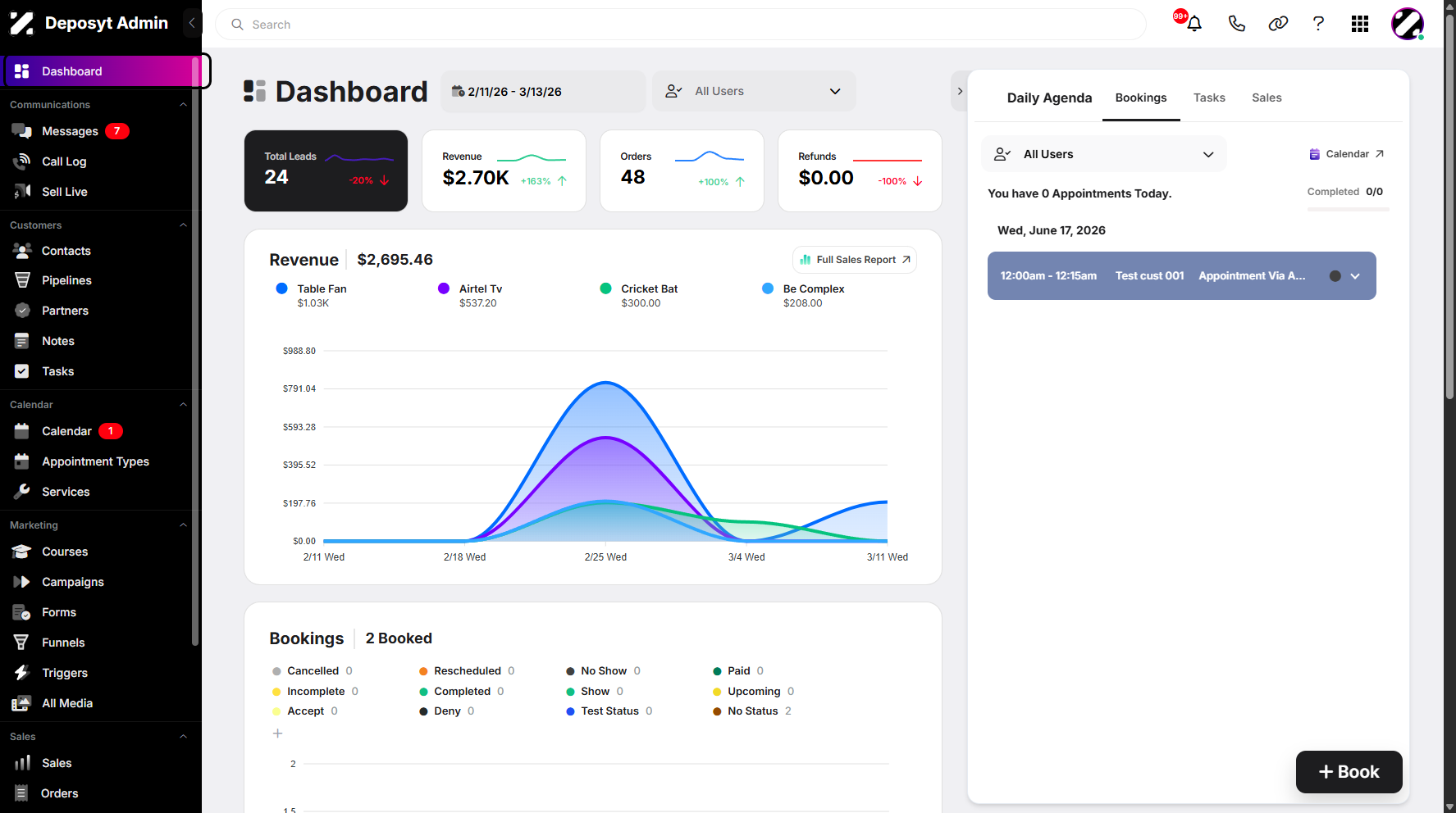Step 1: On your Dashboard, navigate to the Sales tab under the Sales section.