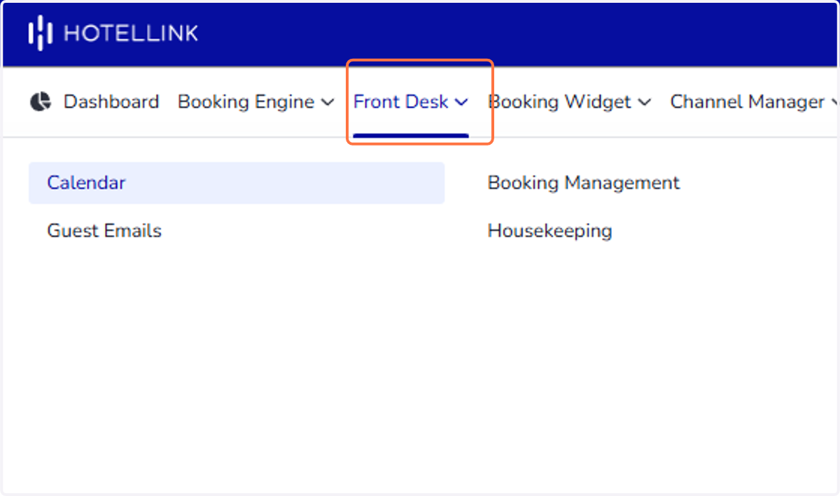 Click on Front Desk