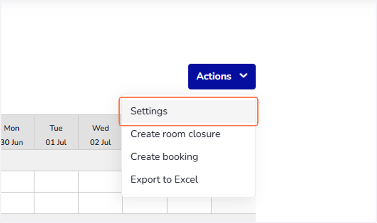 Select 'Settings' option