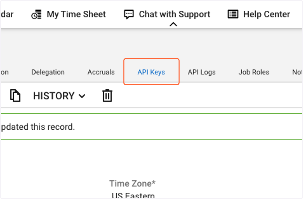 Click on API Keys